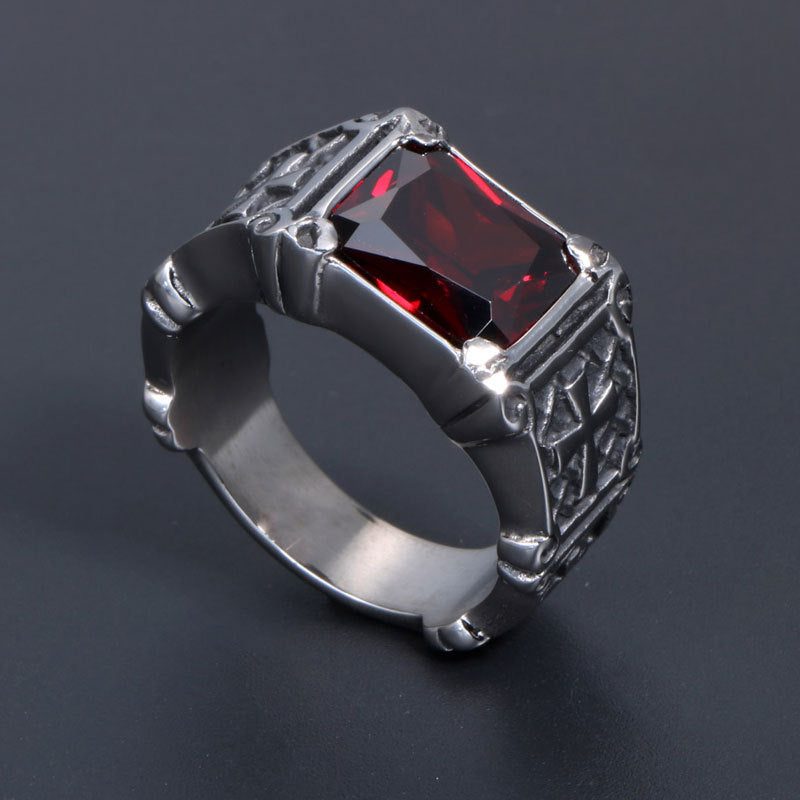 Gothic Cross Zircon Titanium Steel Ring for Men – Bold Nightclub Accessory for Women’s Index Finger