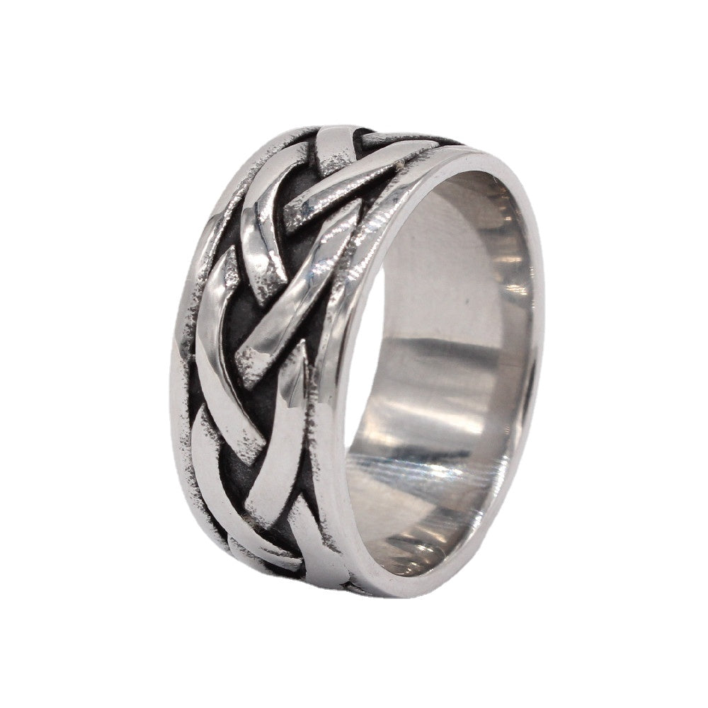 Retro Woven Viking Titanium Steel Ring for Men