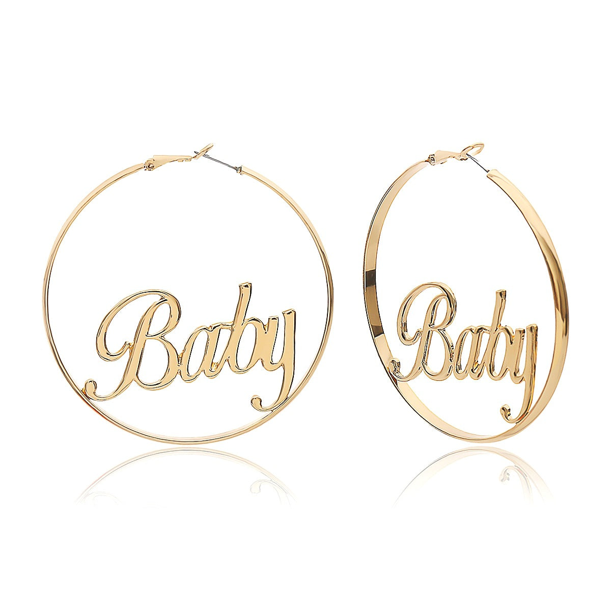 Women's Retro Geometric Hollow Earrings with Minimalist Letter Design