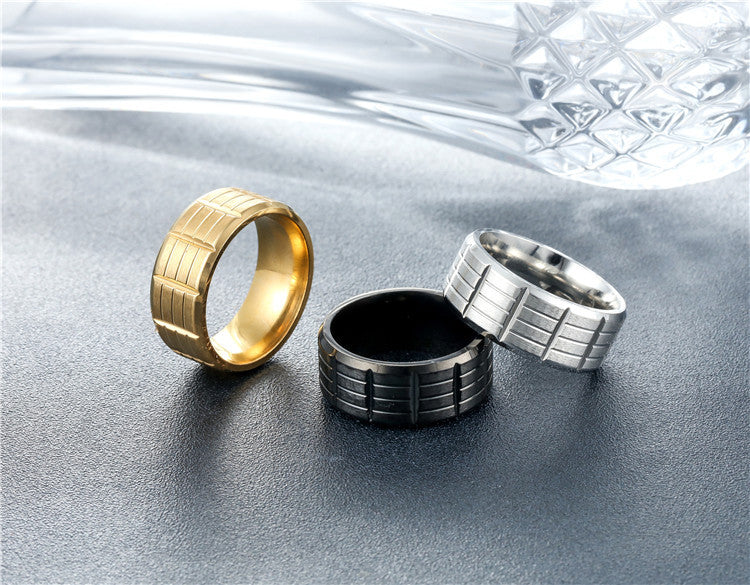 Stylish Everyday Genie Men's Titanium Steel Ring in Sizes 6-13