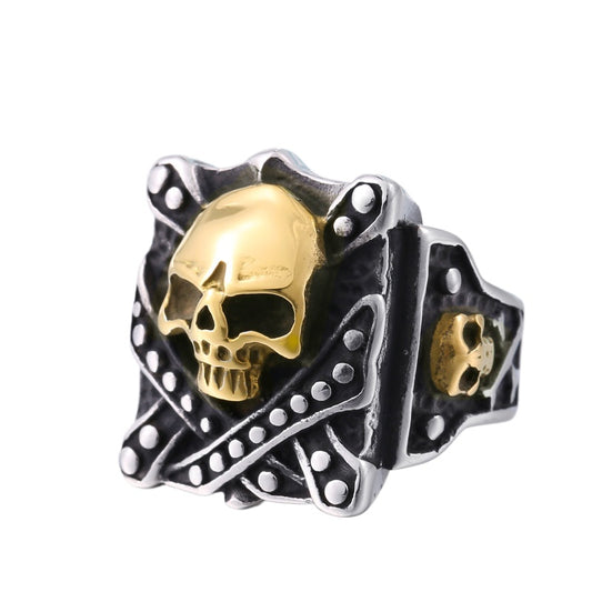 Men's Retro Skull Ring in Titanium Steel - Edgy Stainless Steel Jewelry for Unique Style