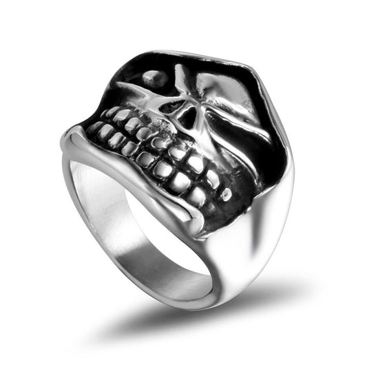 Bold Skull Titanium Steel Ring - Retro Punk Index Finger Jewelry for Men