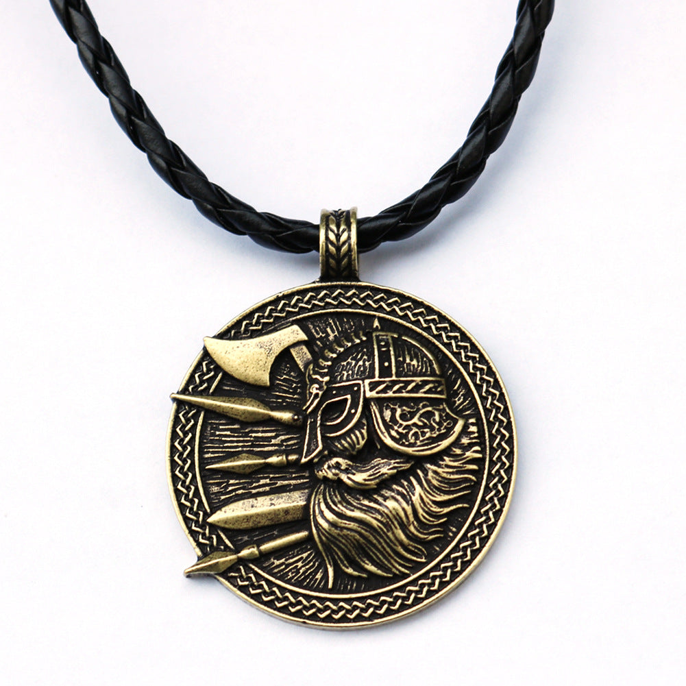 Norse Legacy Metal Viking Odin Necklace for Men