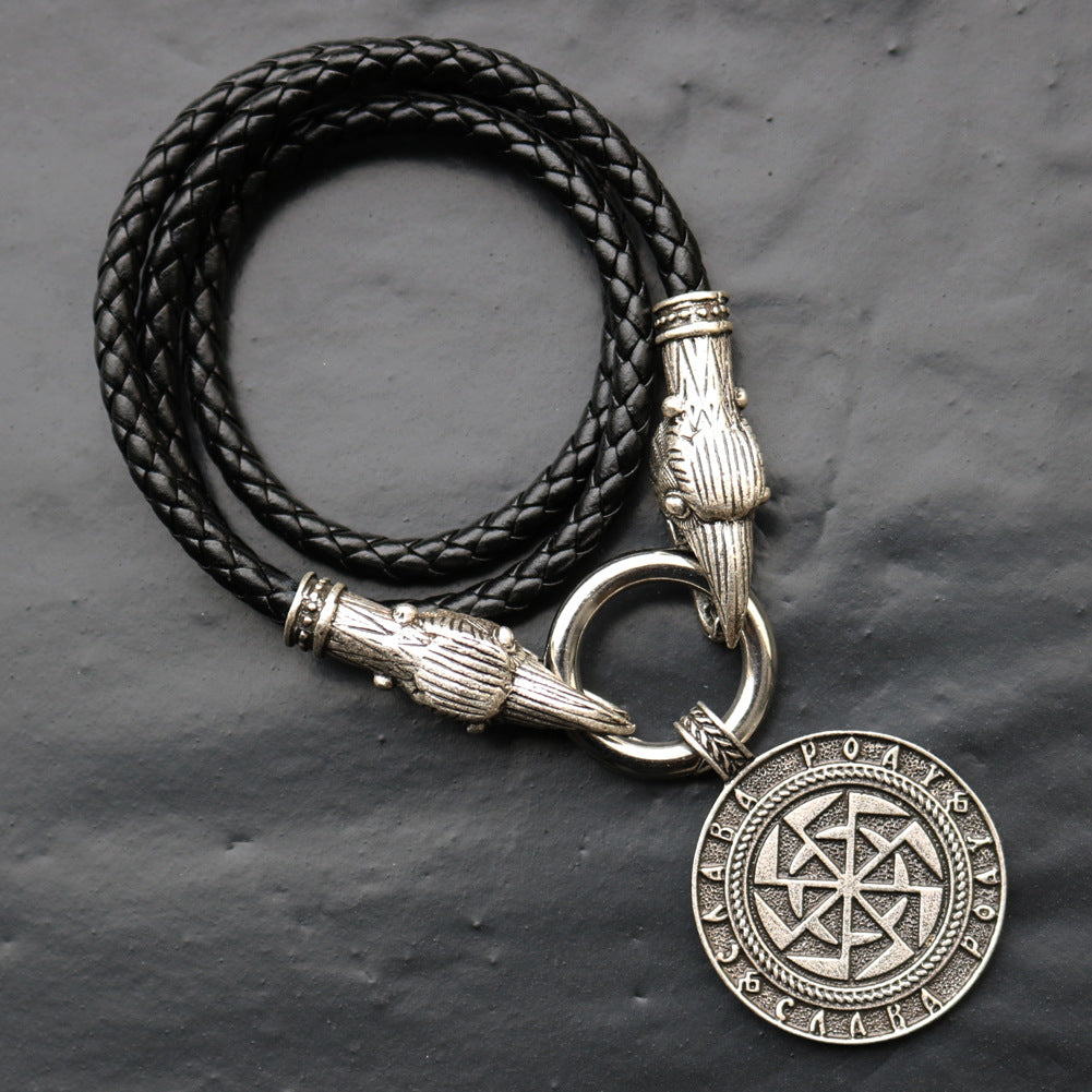 Bold Viking Sun Gear Pendant Necklace - Norse Legacy Collection