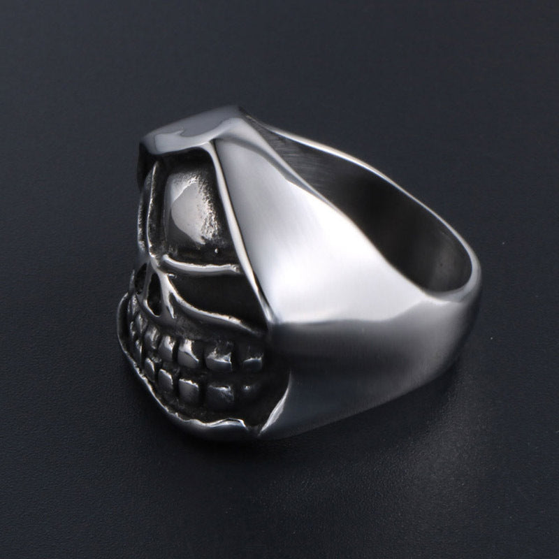 Bold Skull Titanium Steel Ring - Retro Punk Index Finger Jewelry for Men