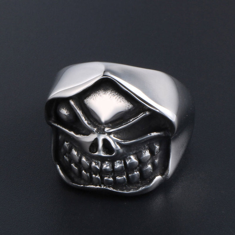 Bold Skull Titanium Steel Ring - Retro Punk Index Finger Jewelry for Men