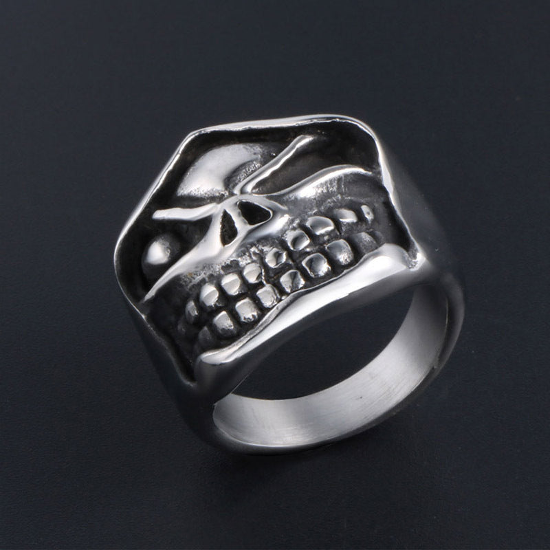 Bold Skull Titanium Steel Ring - Retro Punk Index Finger Jewelry for Men