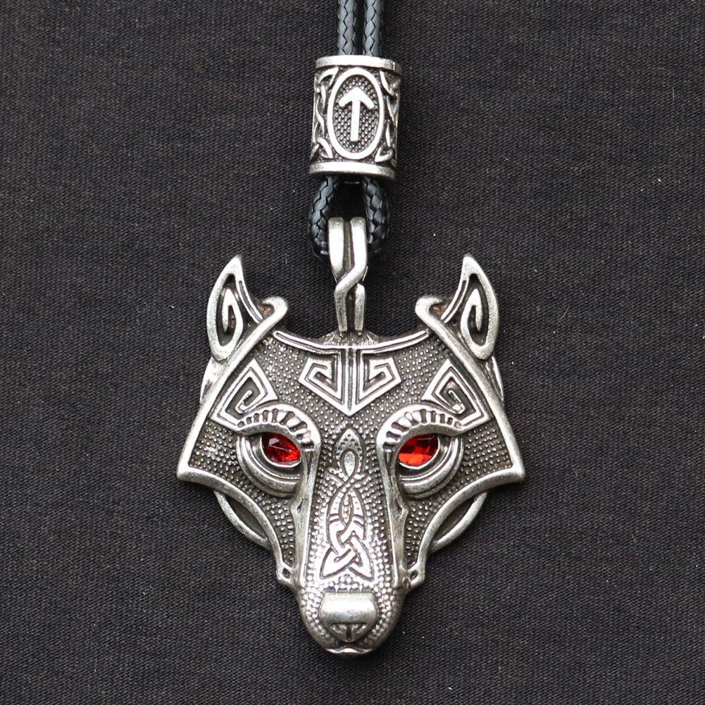 Celtic Wolf Talisman Necklace with Viking Aesthetic