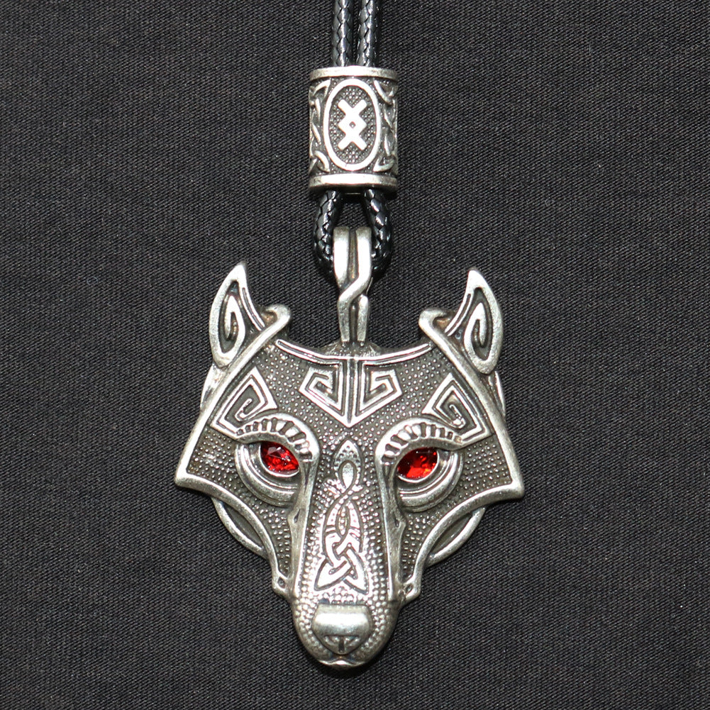 Celtic Wolf Talisman Necklace with Viking Aesthetic