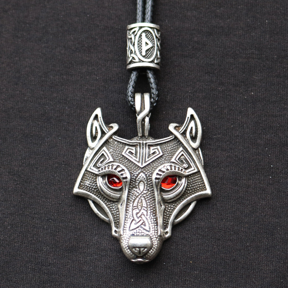 Celtic Wolf Talisman Necklace with Viking Aesthetic