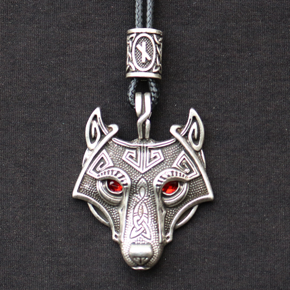 Celtic Wolf Talisman Necklace with Viking Aesthetic