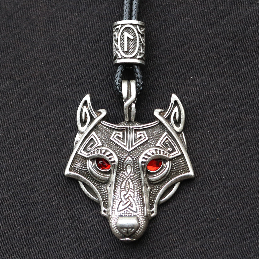 Celtic Wolf Talisman Necklace with Viking Aesthetic