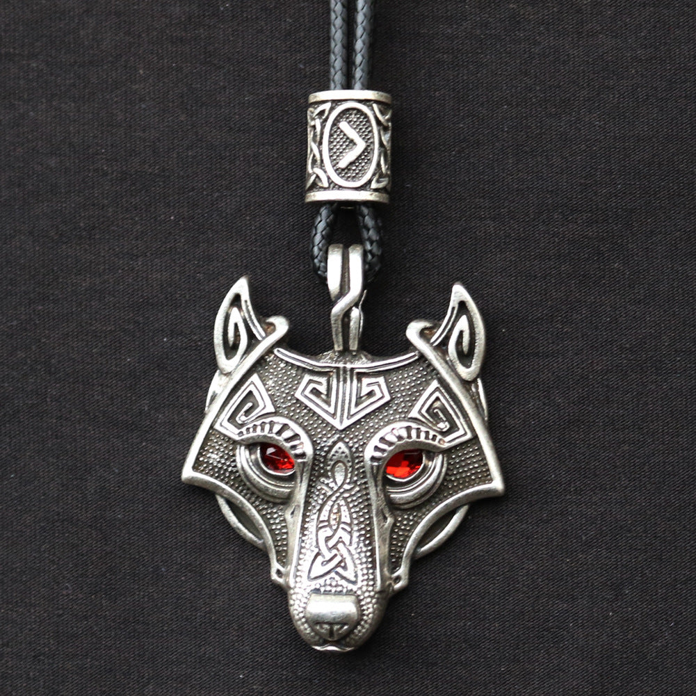 Celtic Wolf Talisman Necklace with Viking Aesthetic