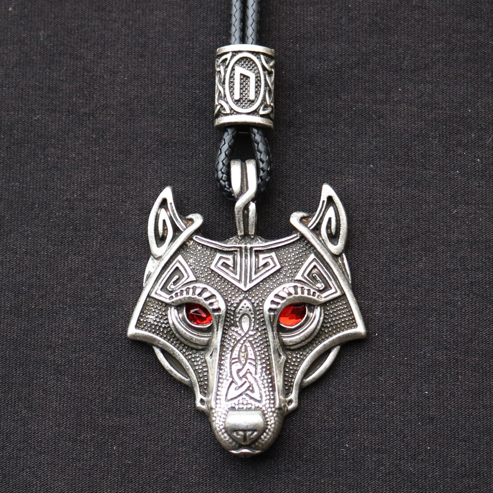 Celtic Wolf Talisman Necklace with Viking Aesthetic