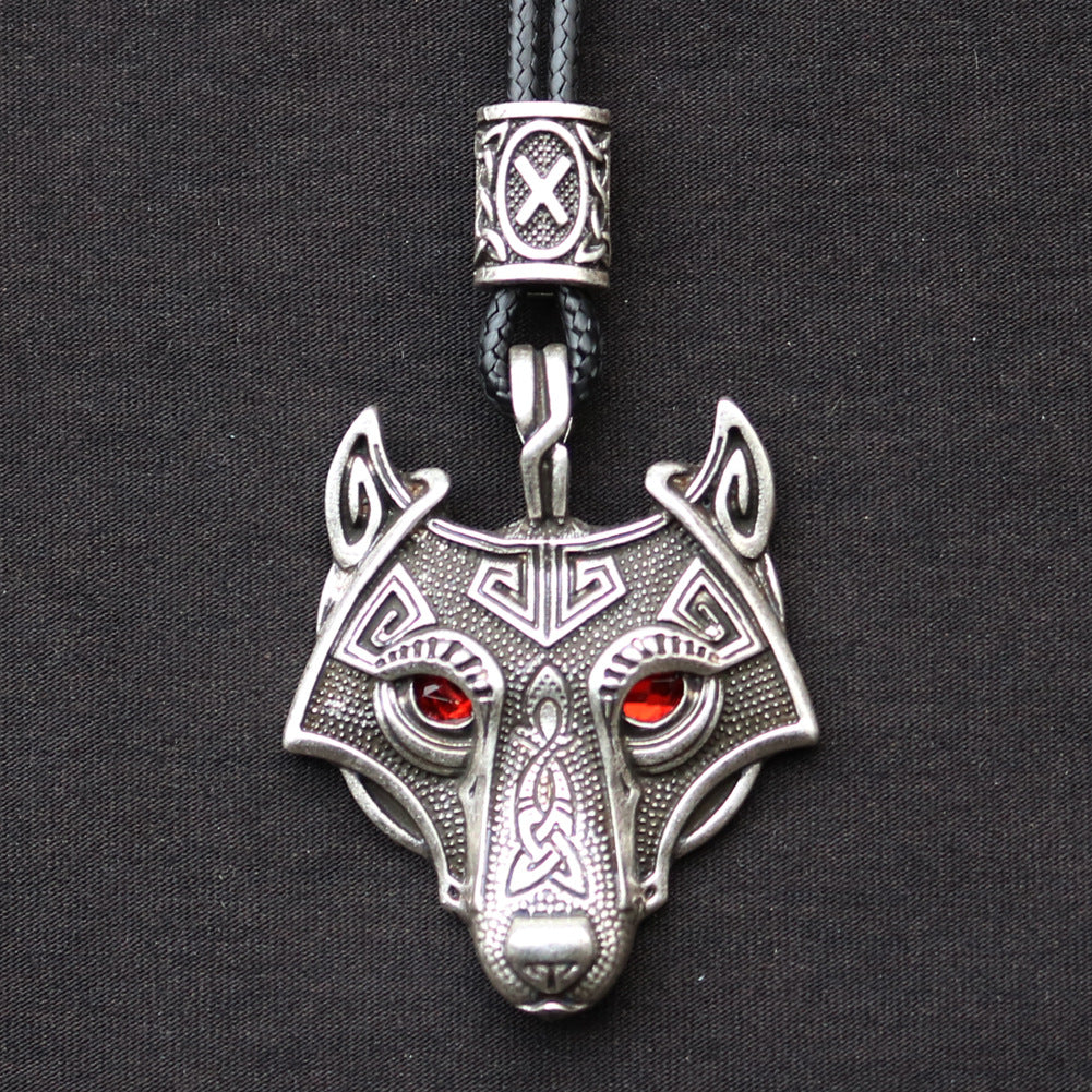 Celtic Wolf Talisman Necklace with Viking Aesthetic