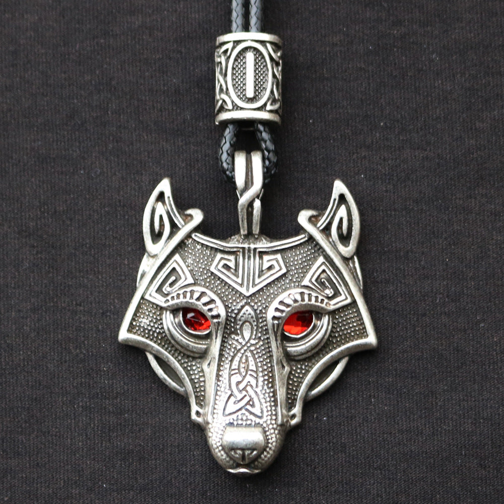 Celtic Wolf Talisman Necklace with Viking Aesthetic