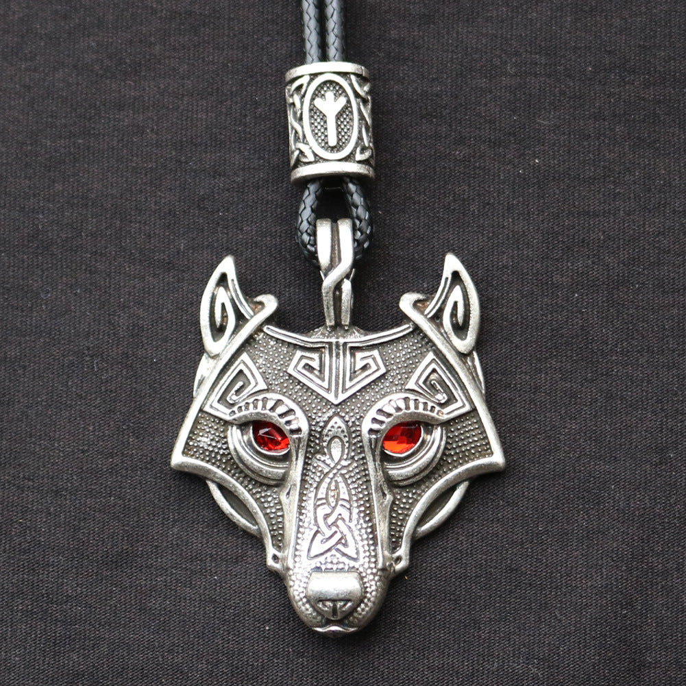 Celtic Wolf Talisman Necklace with Viking Aesthetic