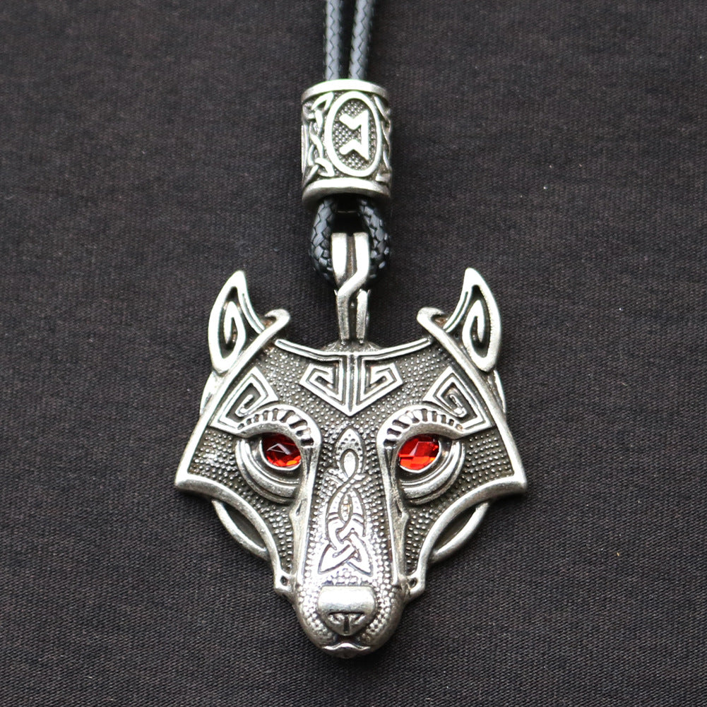 Celtic Wolf Talisman Necklace with Viking Aesthetic