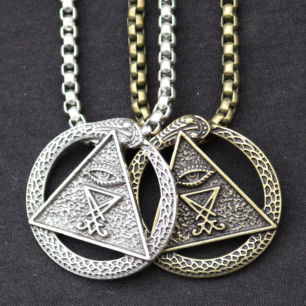 Satanic Norse Legacy Necklace for Men with Snake Amulet