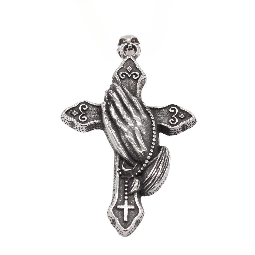 Prayer Latin Cross Titanium Steel Pendant for Men