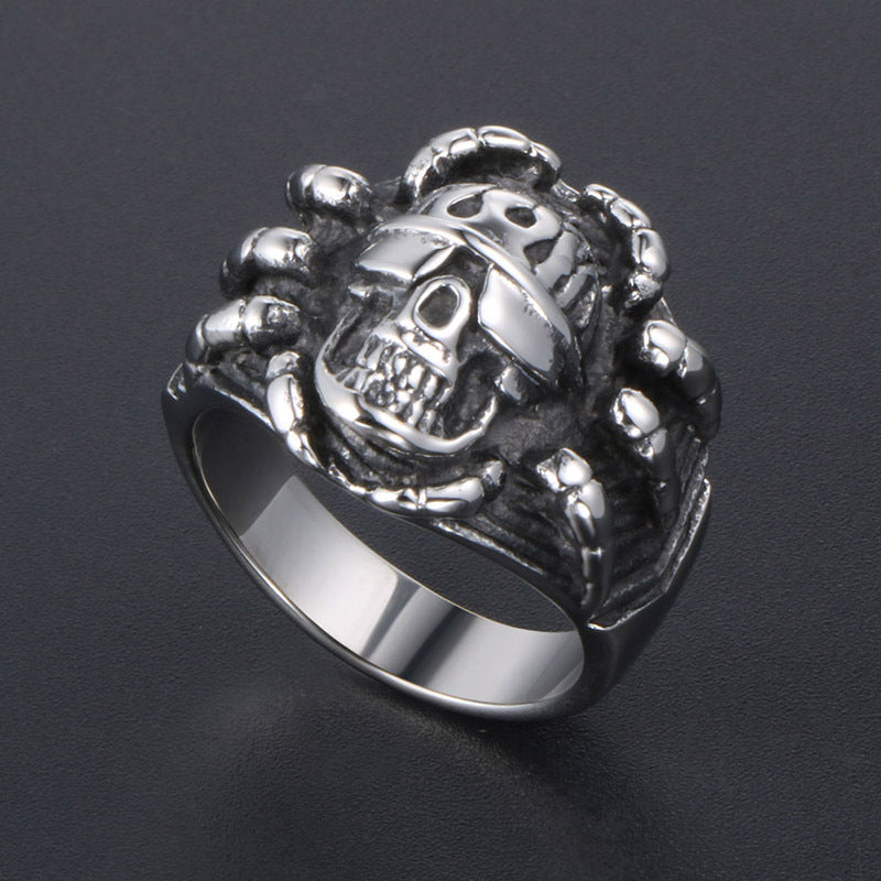 Bold Titanium Steel Skull Ring for Men - Personalized Index Finger Accessory