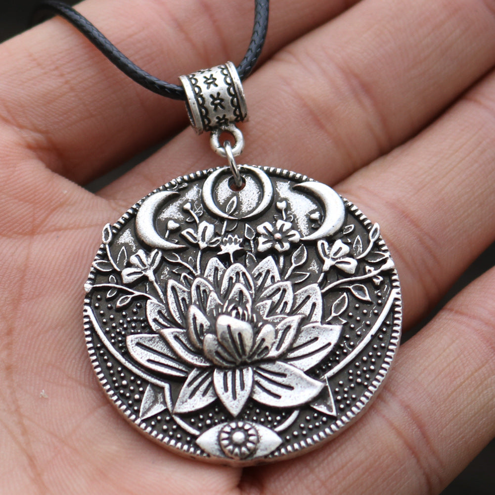 Mystical Moon Datura Flower Necklace - Norse Legacy Collection