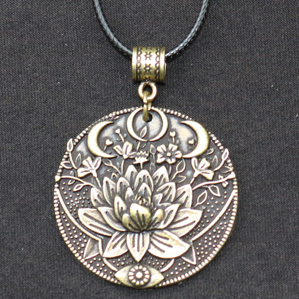 Mystical Moon Datura Flower Necklace - Norse Legacy Collection