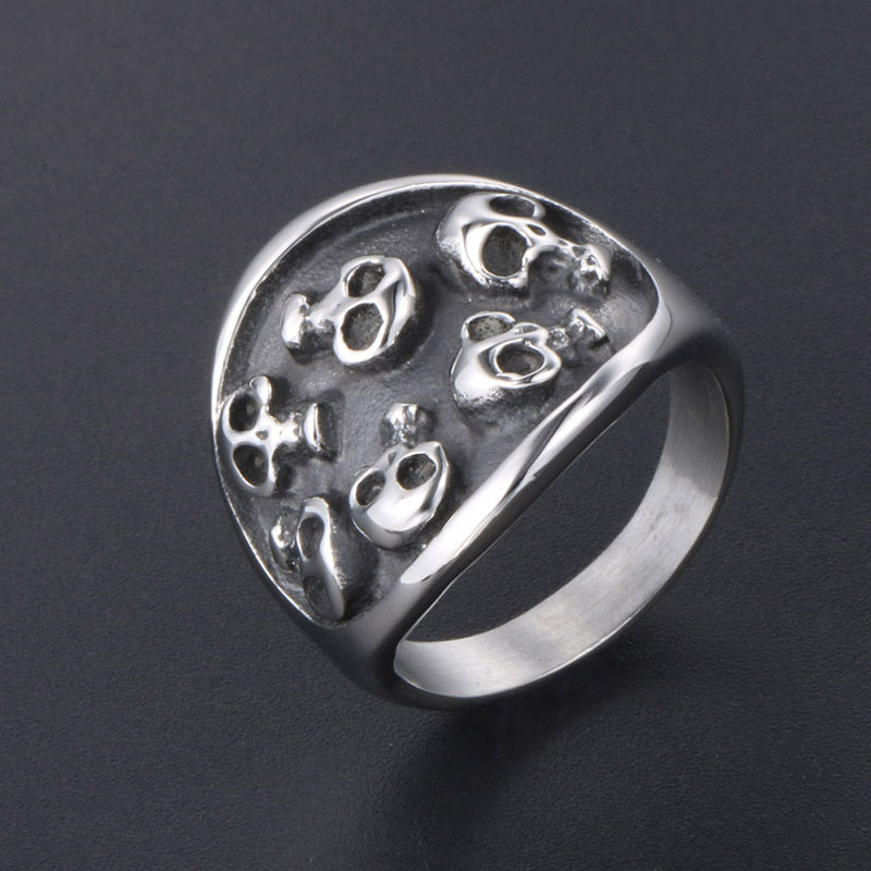 Titanium Steel Skull Vampire Ring for Men - Trendy Hipster Fashion Accessory