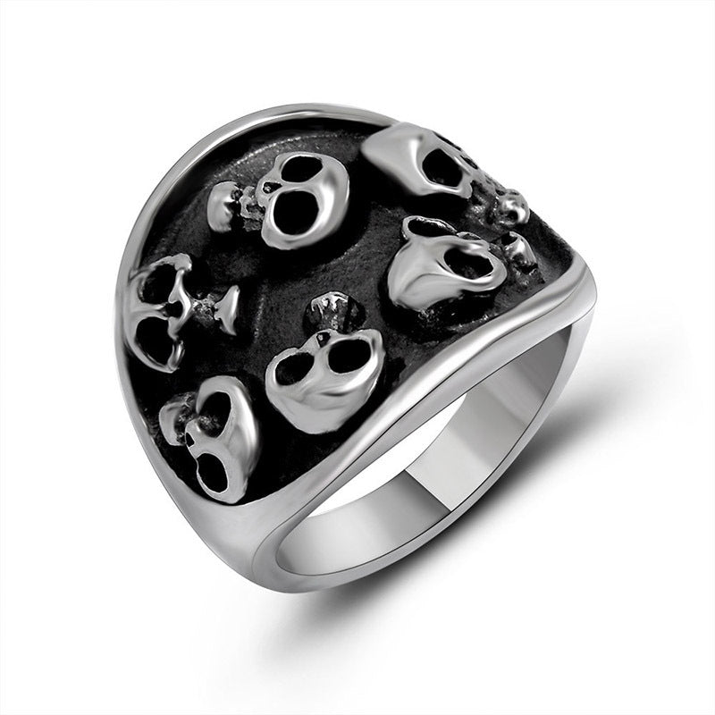 Titanium Steel Skull Vampire Ring for Men - Trendy Hipster Fashion Accessory