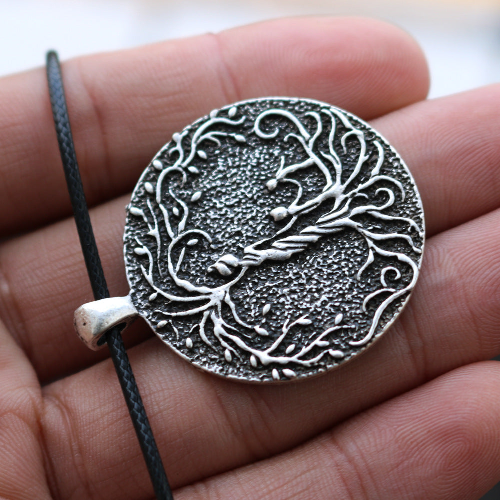 Viking Family Tree Necklace with Odin Myth Pendant - Norse Legacy Piece