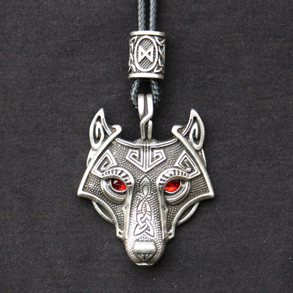 Celtic Wolf Talisman Necklace with Viking Aesthetic