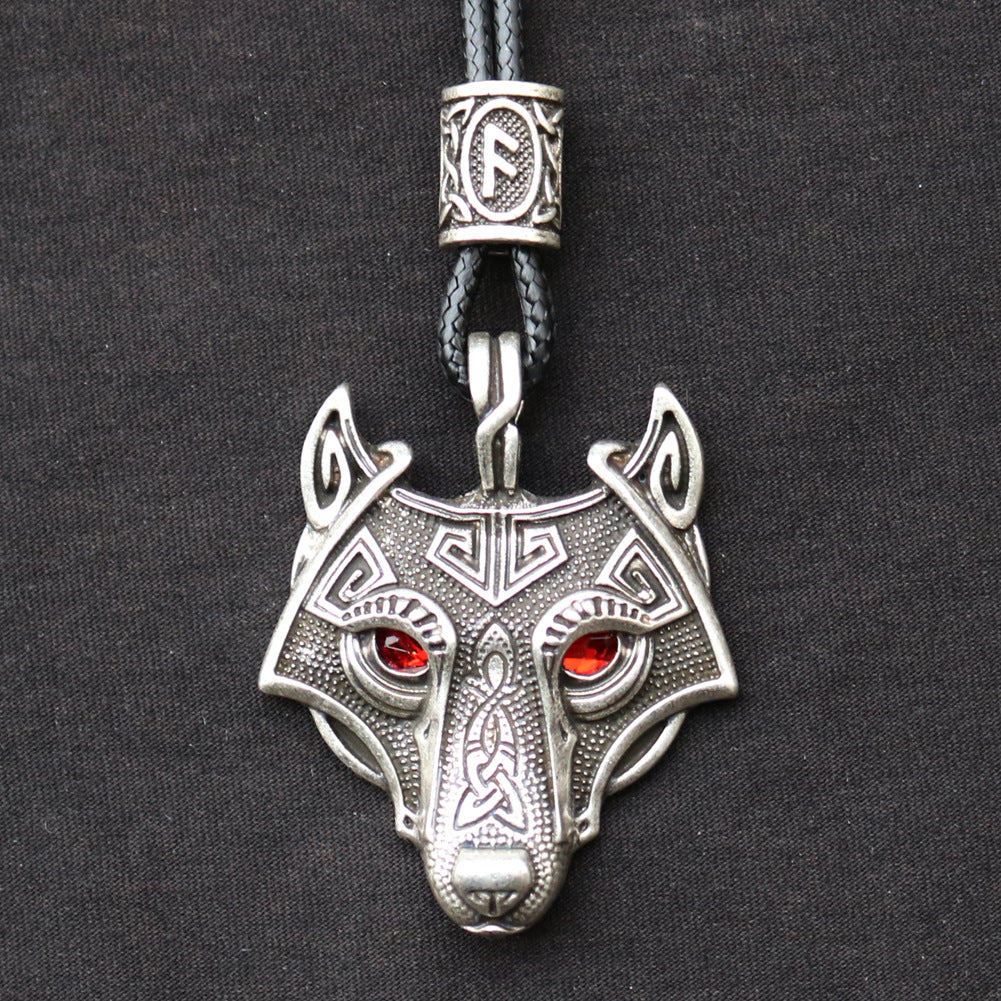 Celtic Wolf Talisman Necklace with Viking Aesthetic