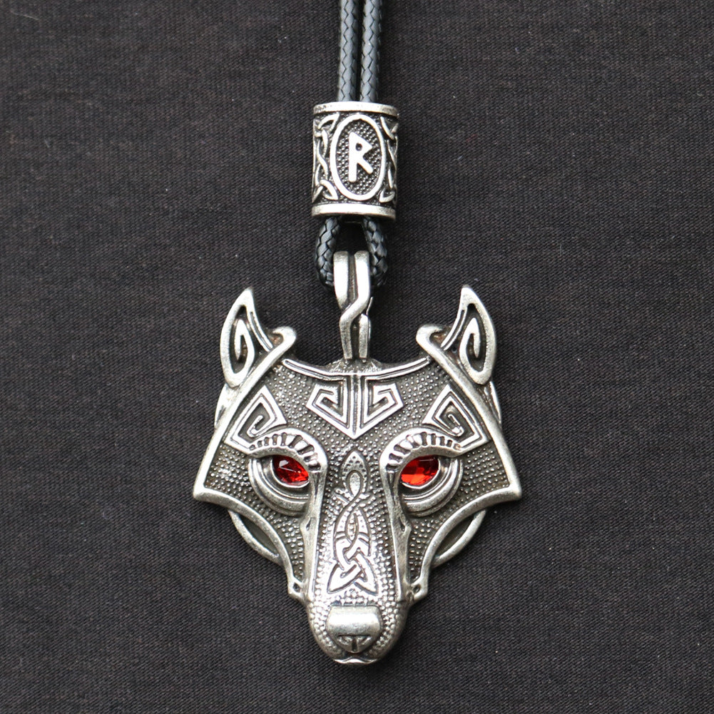 Celtic Wolf Talisman Necklace with Viking Aesthetic