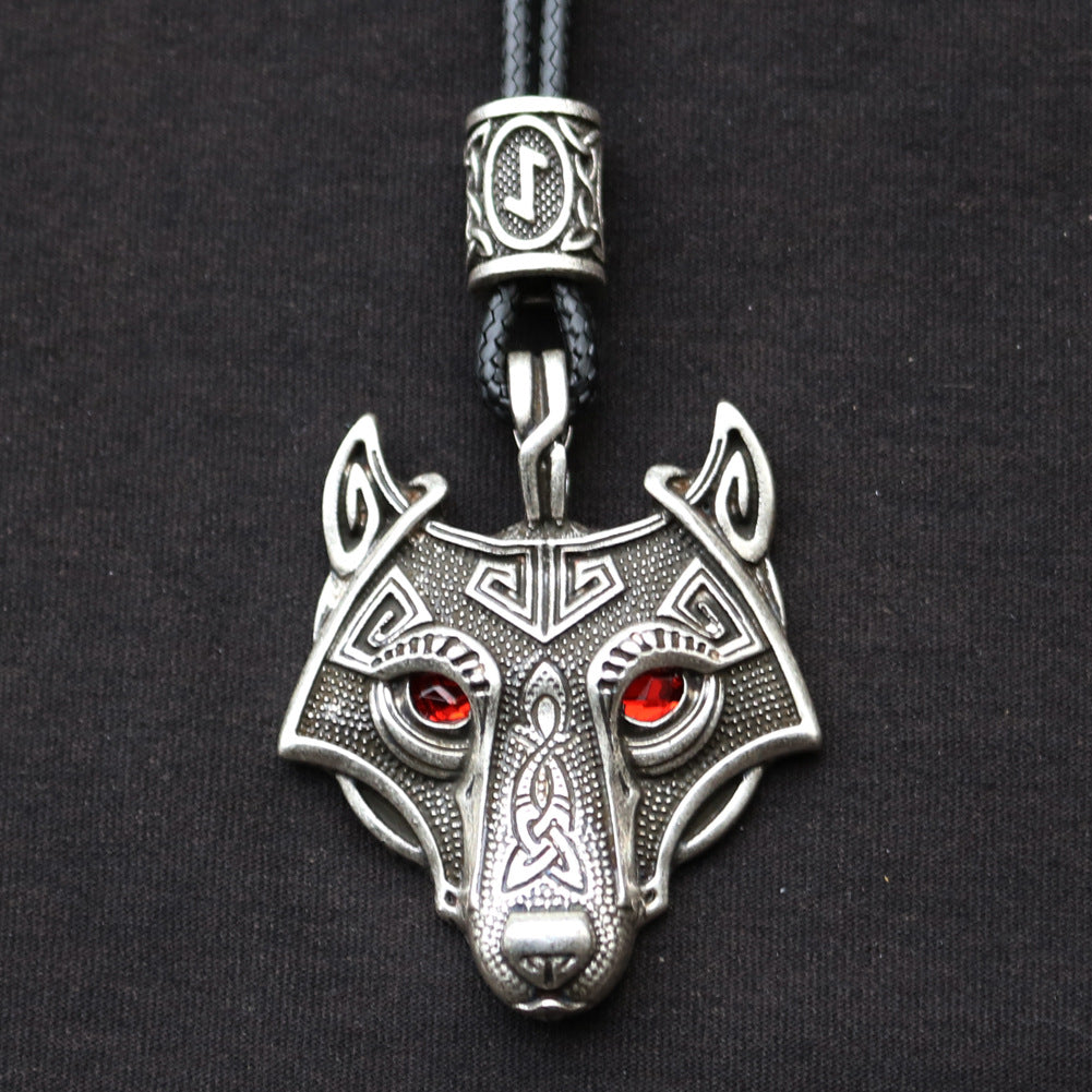 Celtic Wolf Talisman Necklace with Viking Aesthetic