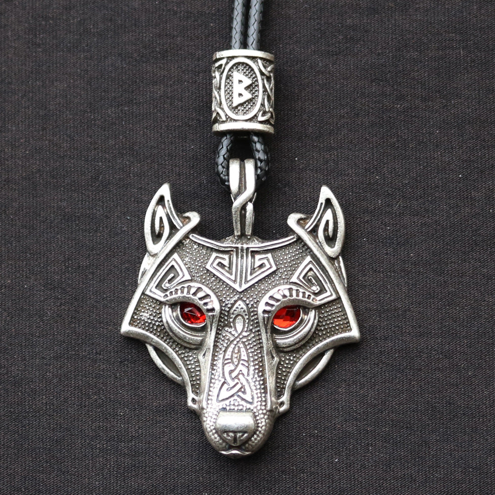 Celtic Wolf Talisman Necklace with Viking Aesthetic