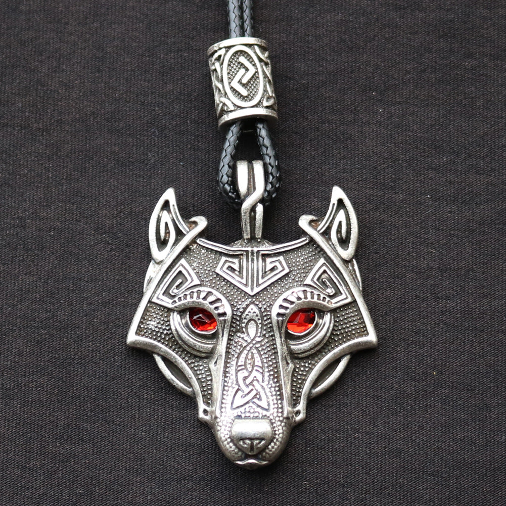 Celtic Wolf Talisman Necklace with Viking Aesthetic