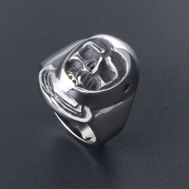 Bold Skull Titanium Steel Ring for Men - Statement Index Finger Jewelry