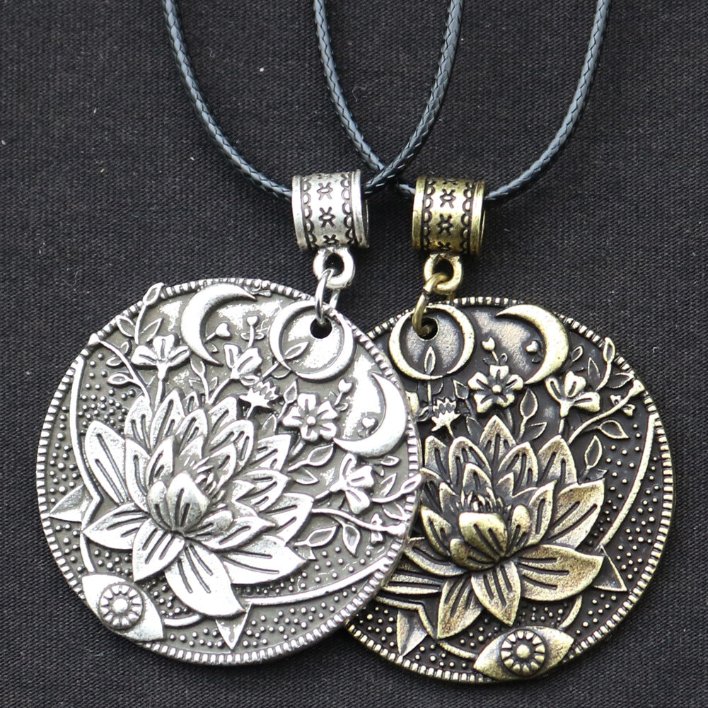 Mystical Moon Datura Flower Necklace - Norse Legacy Collection