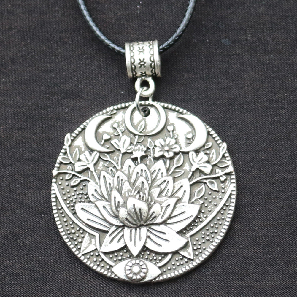 Mystical Moon Datura Flower Necklace - Norse Legacy Collection