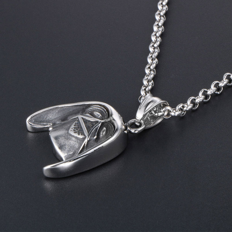 Titanium Steel Retro Batman Helmet Pendant Necklace for Men - Unique Personal Style