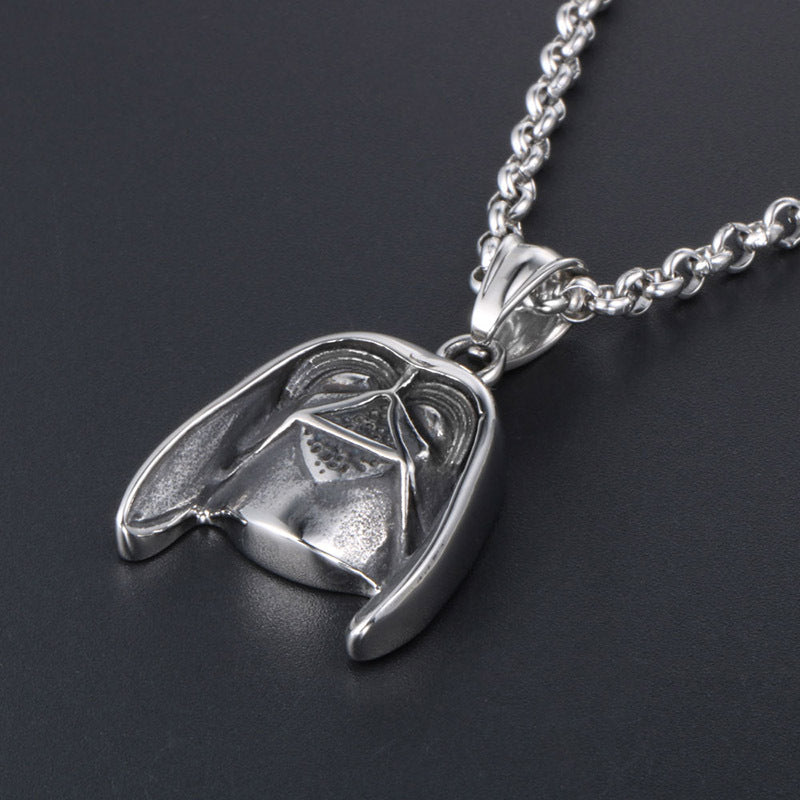 Titanium Steel Retro Batman Helmet Pendant Necklace for Men - Unique Personal Style