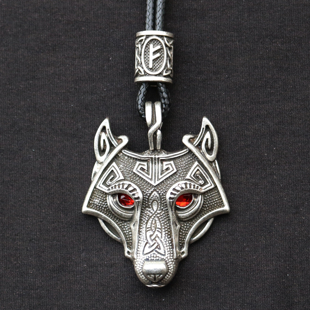 Celtic Wolf Talisman Necklace with Viking Aesthetic