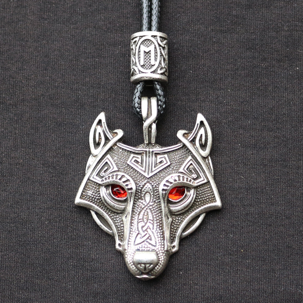 Celtic Wolf Talisman Necklace with Viking Aesthetic