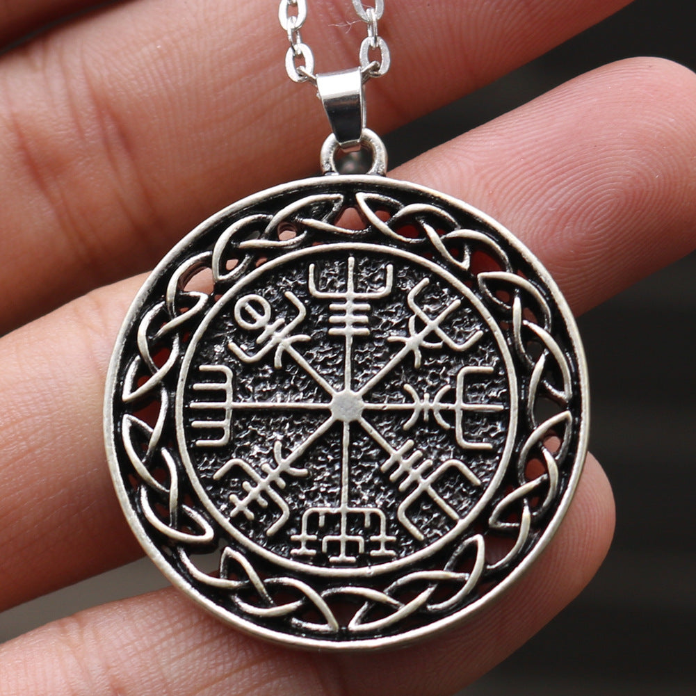 Nordic Compass Necklace - Men's Viking Talisman Pendant from Norse Legacy Collection