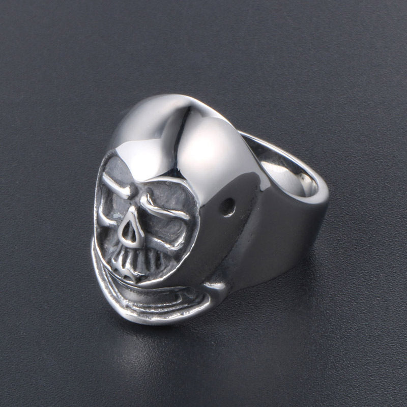 Bold Skull Titanium Steel Ring for Men - Statement Index Finger Jewelry