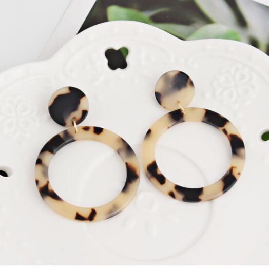 Funky Tokyo Acetate Round Stud Earrings Elegant Street Jewelry for Her