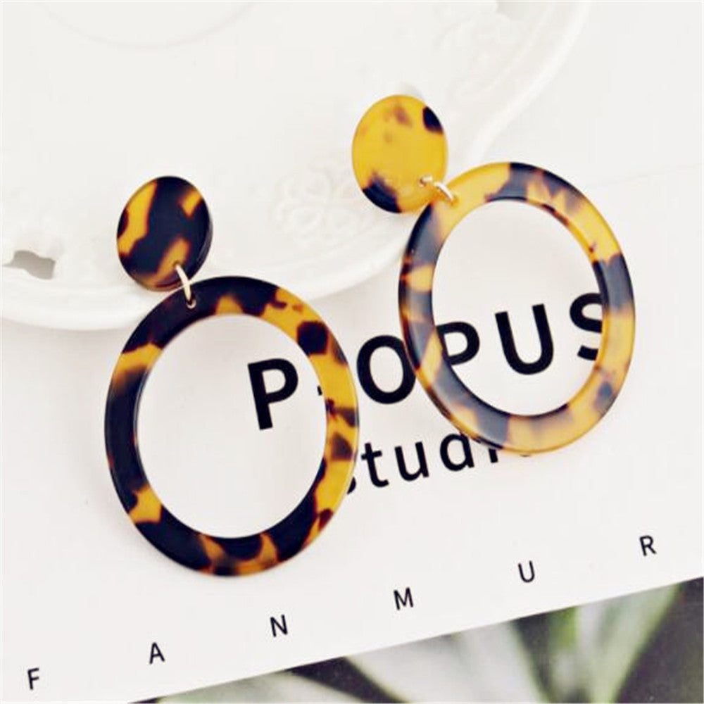 Funky Tokyo Acetate Round Stud Earrings Elegant Street Jewelry for Her