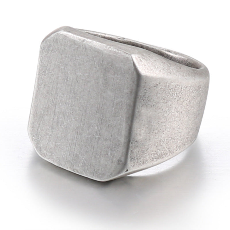 Retro-Inspired Men's Stainless Steel Ring - Personalized Titanium Steel Jewelry for Men