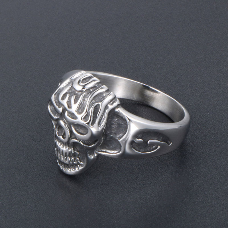 Titanium Steel Skull Ring for Men - Trendy European and American Jewelry