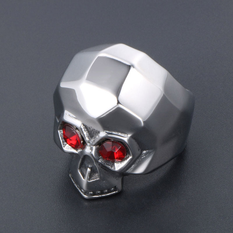 Titanium Steel Retro Skull Ring for Men - European and American Fashion Statement